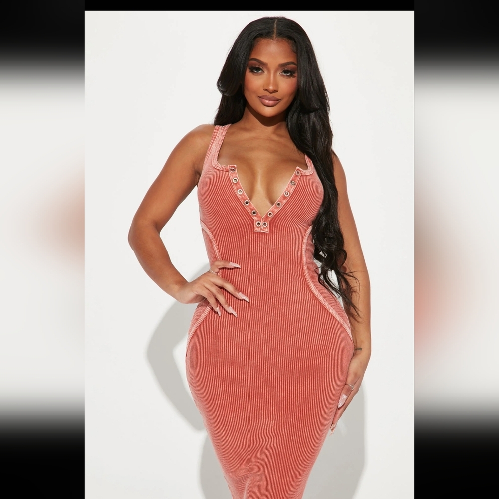 Fashion Nova Lily Mineral Wash Maxi Dress